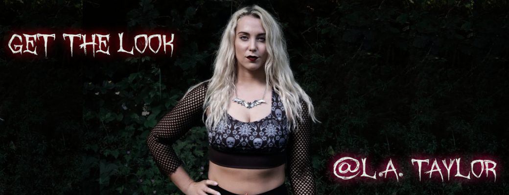 LA Taylor Skull Floral Damask Sports Bra